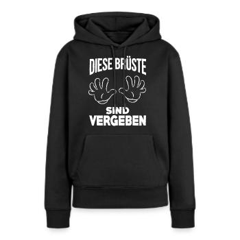 Sie sind vergeben! - Frauen Premium Bio Hoodie - Schwarz - Vorne - Julia (174cm)