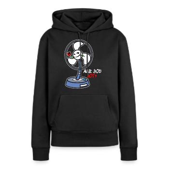 La chaleur de ventilateur - Sweat à capuche Premium bio Femme - noir - Devant - Julia (174cm)