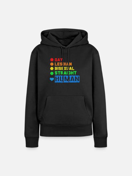 LGBT - Frauen Premium Bio Hoodie - Schwarz