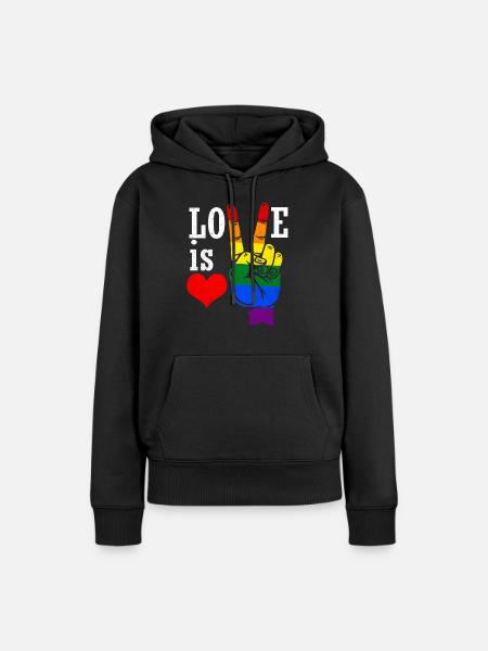 LGBT - Frauen Premium Bio Hoodie - Schwarz