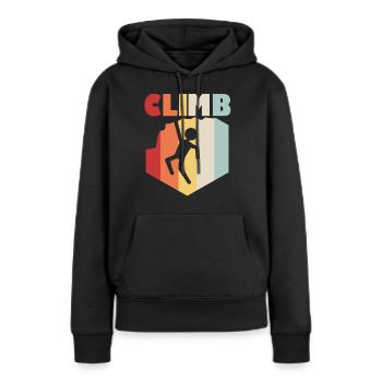 Escalade escalade escalade mur d’escalade montagne roche sport - Sweat à capuche Premium bio Femme - noir - Devant - Julia (174cm)