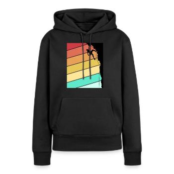 Escalade escalade escalade mur d’escalade montagne roche sport - Sweat à capuche Premium bio Femme - noir - Devant - Julia (174cm)