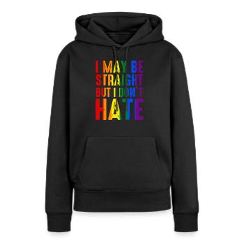 Ich mag hetero sein, aber ich hasse LGBT Pride Ally nicht - Frauen Premium Bio Hoodie - Schwarz - Vorne - Julia (174cm)