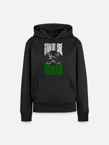 Straight Edge Vegan - Frauen Premium Bio Hoodie - Schwarz