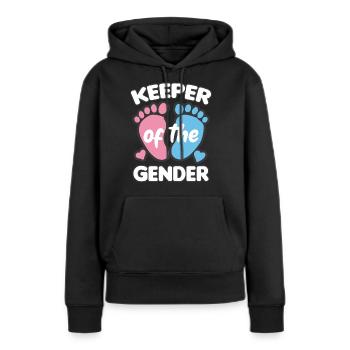 KEEPER OF THE GENDER Fille ou garçon naissance - Sweat à capuche Premium bio Femme - noir - Devant - Julia (174cm)