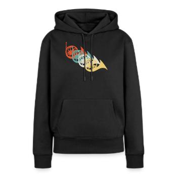 corne - Sweat à capuche Premium bio Femme - noir - Devant - Julia (174cm)