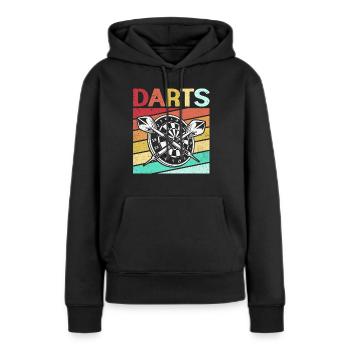 Dard - Sweat à capuche Premium bio Femme - noir - Devant - Julia (174cm)