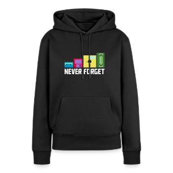 cassette - Sweat à capuche Premium bio Femme - noir - Devant - Julia (174cm)
