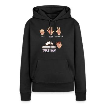 Zimmermann Holzarbeiter - Frauen Premium Bio Hoodie - Schwarz - Vorne - Julia (174cm)