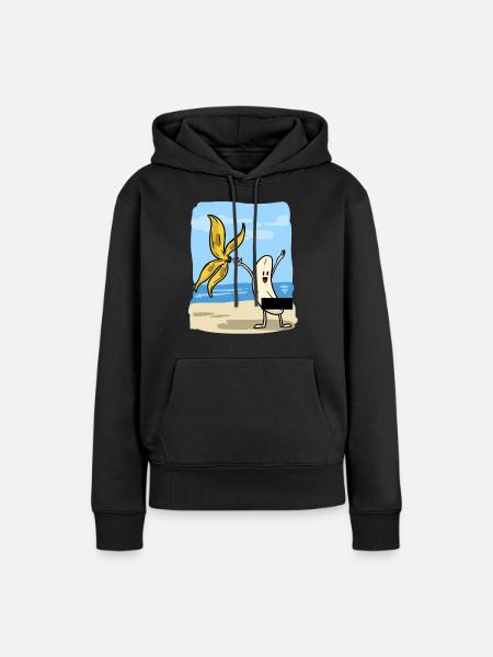 Summer Banana - Frauen Premium Bio Hoodie - Schwarz
