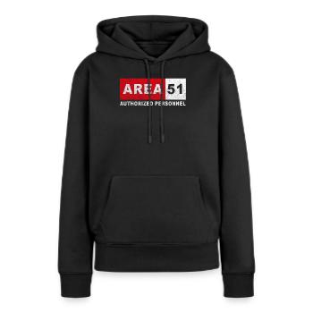 Zone 51 Personnel autorisé - Sweat à capuche Premium bio Femme - noir - Devant - Julia (174cm)