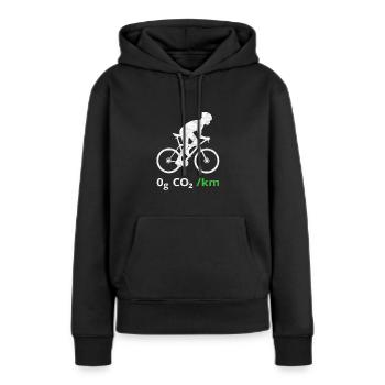 Fahrrad Umweltschutz Klimaschutz - Frauen Premium Bio Hoodie - Schwarz - Vorne - Julia (174cm)