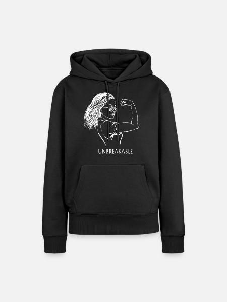 Unbreakable Woman - Frauen Premium Bio Hoodie - Schwarz