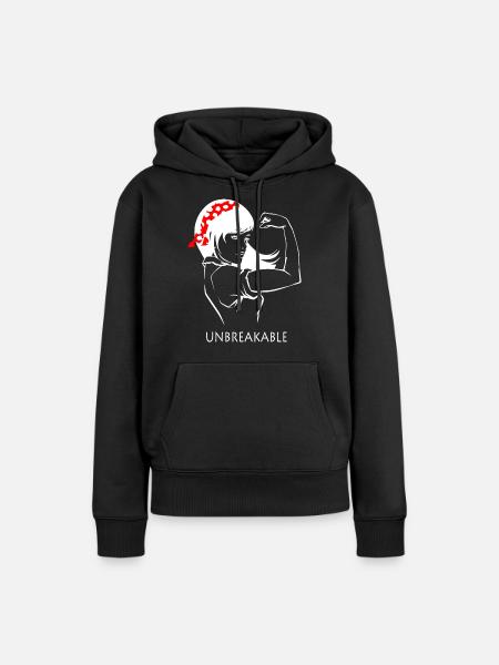 Junge Starke Frau - Frauen Premium Bio Hoodie - Schwarz