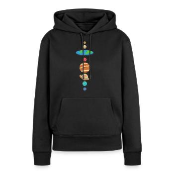 Flache Erde Flat Earth Theorie Planet Geschenk - Frauen Premium Bio Hoodie - Schwarz - Vorne - Julia (174cm)