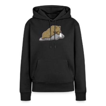 Braunbär Bär Tier Zoo Tierpark Jungle Geschenk - Frauen Premium Bio Hoodie - Schwarz - Vorne - Julia (174cm)
