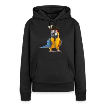 Papagei der Karibik Vogel Piraten-Look Halloween - Frauen Premium Bio Hoodie - Schwarz - Vorne - Julia (174cm)