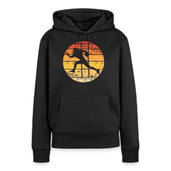 Football américain - Sweat à capuche Premium bio Femme - noir - Devant - Julia (174cm)