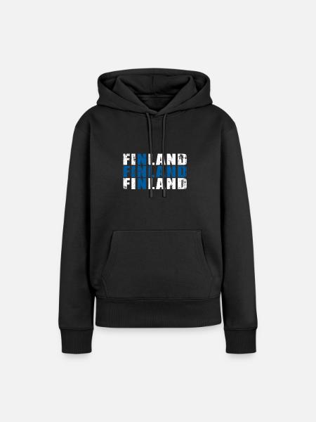 Finnland - Frauen Premium Bio Hoodie - Schwarz