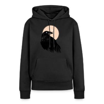 Rabe, Entzünder von Welten - Frauen Premium Bio Hoodie - Schwarz - Vorne - Julia (174cm)