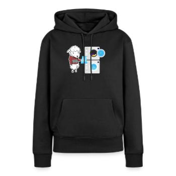 Brebis Lave-linge laver laver - Sweat à capuche Premium bio Femme - noir - Devant - Julia (174cm)