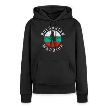 Bulgarie - Sweat à capuche Premium bio Femme - noir - Devant - Julia (174cm)