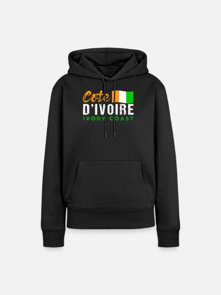 Elfenbeinküste - Frauen Premium Bio Hoodie - Schwarz