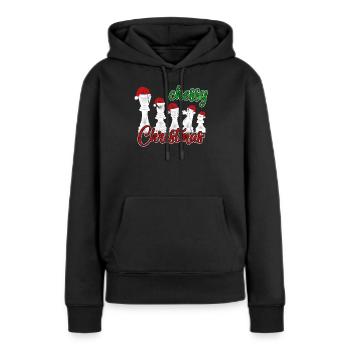 Cadeau cadeau d’échecs idée cadeau - Sweat à capuche Premium bio Femme - noir - Devant - Julia (174cm)