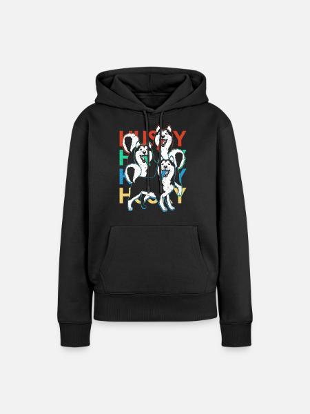 Husky - Frauen Premium Bio Hoodie - Schwarz