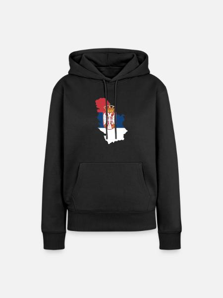 Serbien - Frauen Premium Bio Hoodie - Schwarz