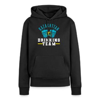 Kasachstan - Frauen Premium Bio Hoodie - Schwarz - Vorne - Julia (174cm)