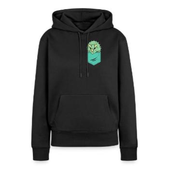 Triceratops - Sweat à capuche Premium bio Femme - noir - Devant - Julia (174cm)