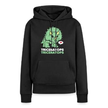 Triceratops - Sweat à capuche Premium bio Femme - noir - Devant - Julia (174cm)