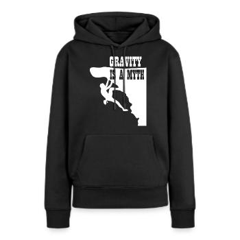 La gravité est un mythe - Sweat à capuche Premium bio Femme - noir - Devant - Julia (174cm)