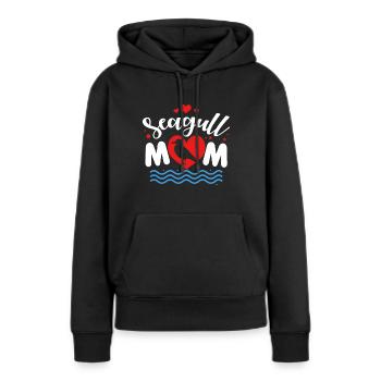 Mouette cadeau oiseau de mer Moin Oiseau de mer hirondelles - Sweat à capuche Premium bio Femme - noir - Devant - Julia (174cm)