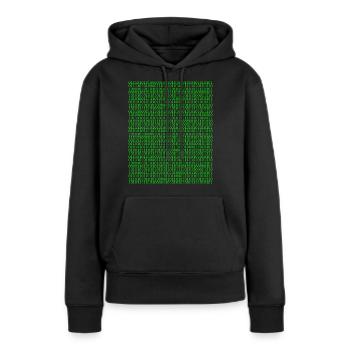 Matrice des nombres - pirate informatique - Sweat à capuche Premium bio Femme - noir - Devant - Julia (174cm)