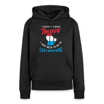 Luxembourg - Sweat à capuche Premium bio Femme - noir - Devant - Julia (174cm)