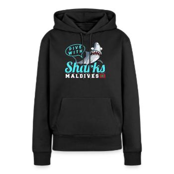 Maldives - Sweat à capuche Premium bio Femme - noir - Devant - Julia (174cm)