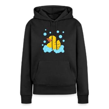 Badeente Gummiente - Frauen Premium Bio Hoodie - Schwarz - Vorne - Julia (174cm)