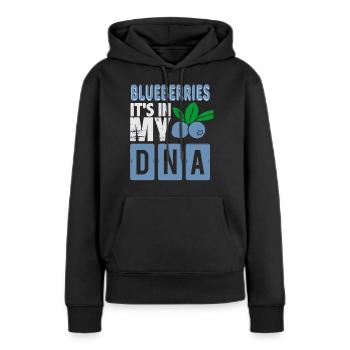 Blueberries in my DNA! Gift idea, fruits - Women’s Premium Organic Hoodie - black - Front - Julia (174cm)
