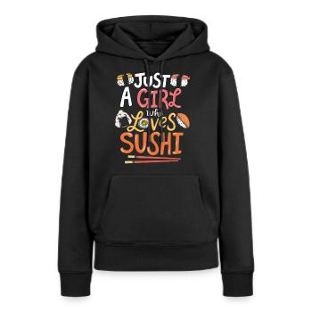 Sushi - Sweat à capuche Premium bio Femme - noir - Devant - Julia (174cm)