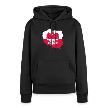 Polnischer Adler Polen Polnische Flagge Polska - Frauen Premium Bio Hoodie - Schwarz - Vorne - Julia (174cm)