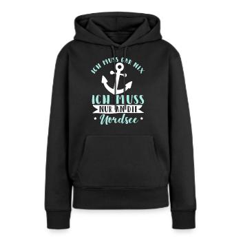 Küstenkind Norddeutschland Ostsee Nordsee Geschenk - Frauen Premium Bio Hoodie - Schwarz - Vorne - Julia (174cm)