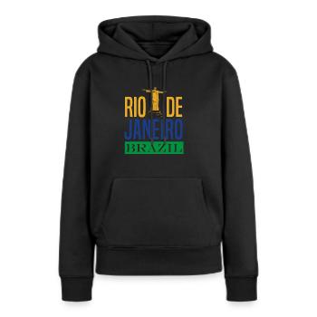 Brésil Rio de Janeiro - Sweat à capuche Premium bio Femme - noir - Devant - Julia (174cm)
