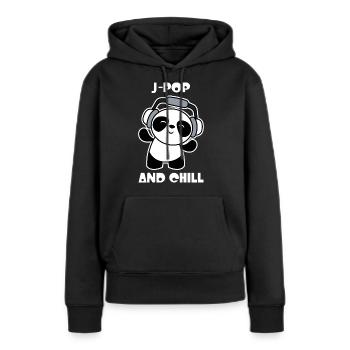 J-Pop And Chill Kawaii Panda - Frauen Premium Bio Hoodie - Schwarz - Vorne - Julia (174cm)