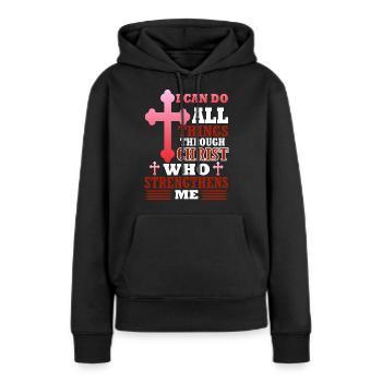 Christ - Frauen Premium Bio Hoodie - Schwarz - Vorne - Julia (174cm)