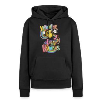 Ketamine Because I Hate Humans - Frauen Premium Bio Hoodie - Schwarz - Vorne - Julia (174cm)