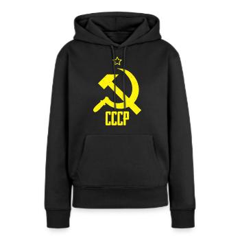 UdSSr Russland Soviet Union Symbol - Frauen Premium Bio Hoodie - Schwarz - Vorne - Julia (174cm)