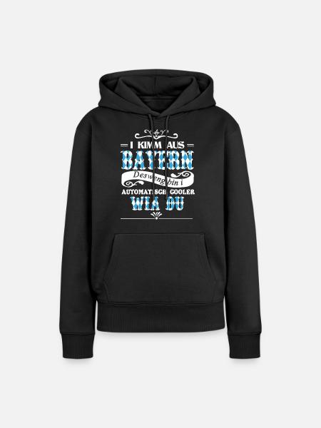 I Kimm Aus Bayern - Frauen Premium Bio Hoodie - Schwarz