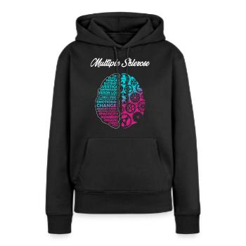 Sclérose en plaques, conscience - Sweat à capuche Premium bio Femme - noir - Devant - Julia (174cm)